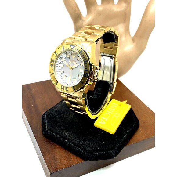 Invicta Women's Watch 17698 Angel Quartz Mother of Pearl Dial Gold Steel 38mm - Picture 2 of 15